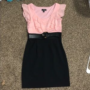 pink and black dress